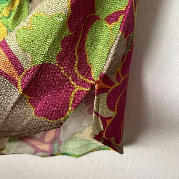 Parker Floral Print Women's Blouse - Green and Purple - Picture 5 of 6